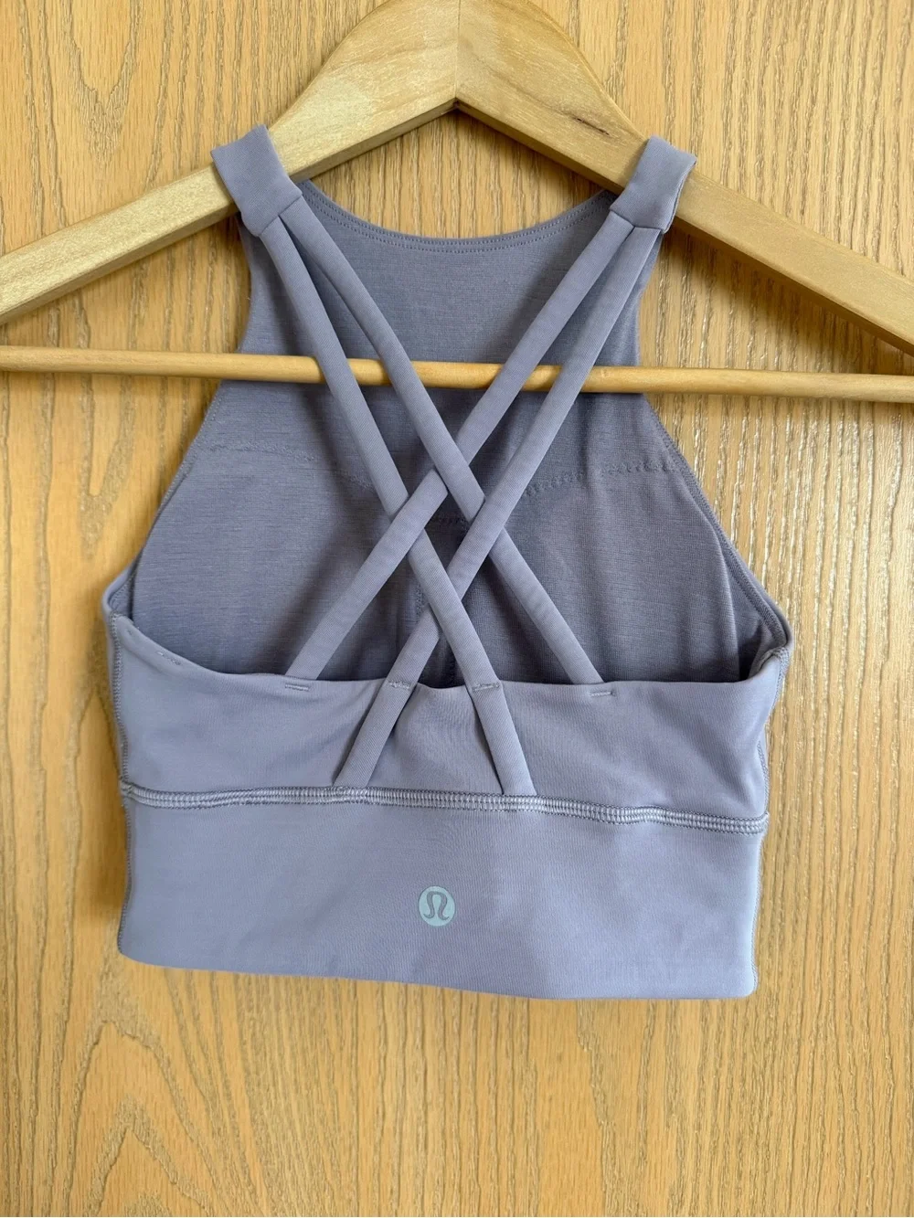 Lululemon Energy High-Neck Longline Tough Bra Light Purple EUC Women’s Size 2 - Picture 1 of 8